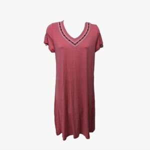NWT Design History Embroidered T Shirt Dress M Missy Beachy Vacation #drs3.4